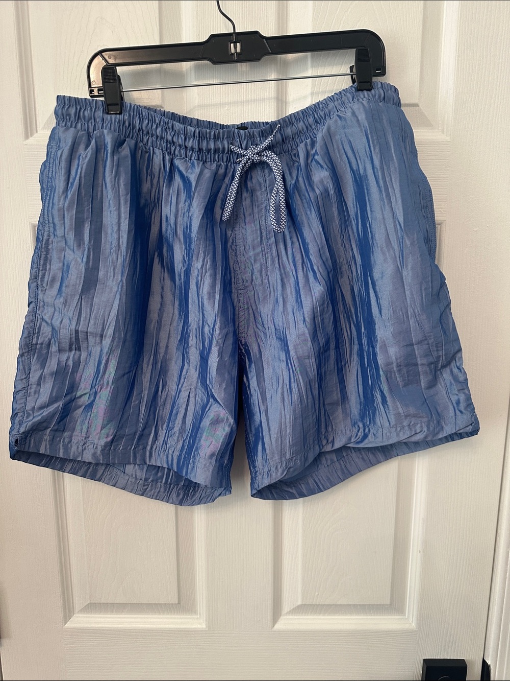 Light Blue Crinkled Swim trunks